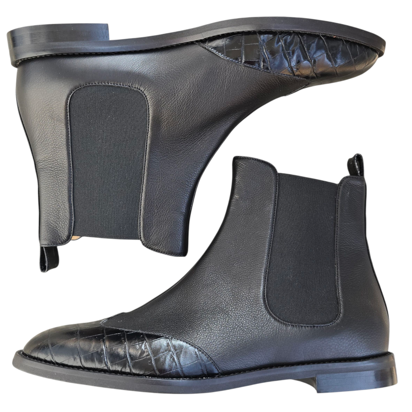 Allegra in pelle nera e cocco nero