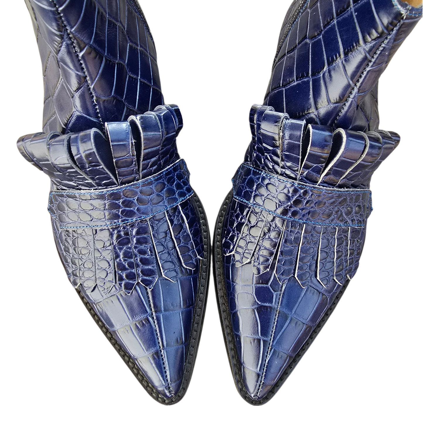 Angelina stivaletto in cocco blu