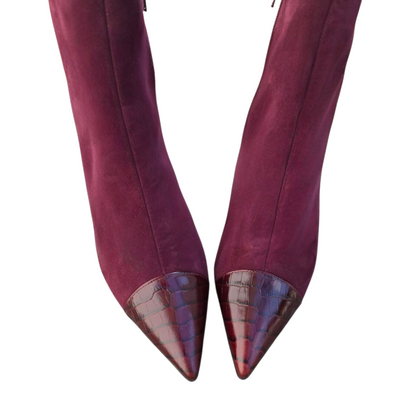 Sibilla 55 in camoscio bordeaux e cocco bordeuax