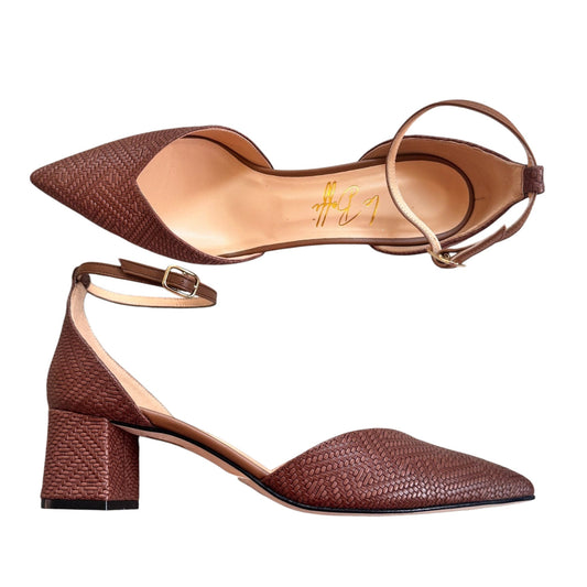 Greta 55 in pelle lavorata marrone