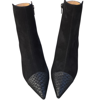 Sibilla 55 in Camoscio e rettile scamosciato nero