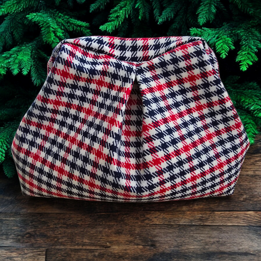 Boffina Bag in Pied de Poule rosso e blu