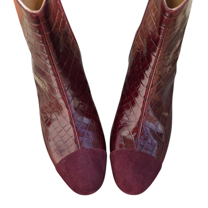 Angese 55 in cocco bordeuax e camoscio bordeaux