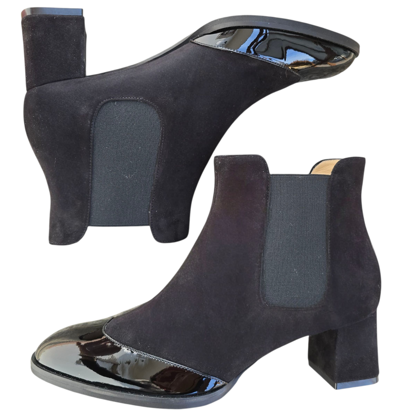 Alberta 55 in camoscio nero e vernice nera