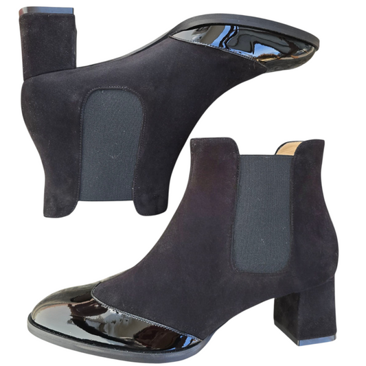 Alberta 55 in camoscio nero e vernice nera