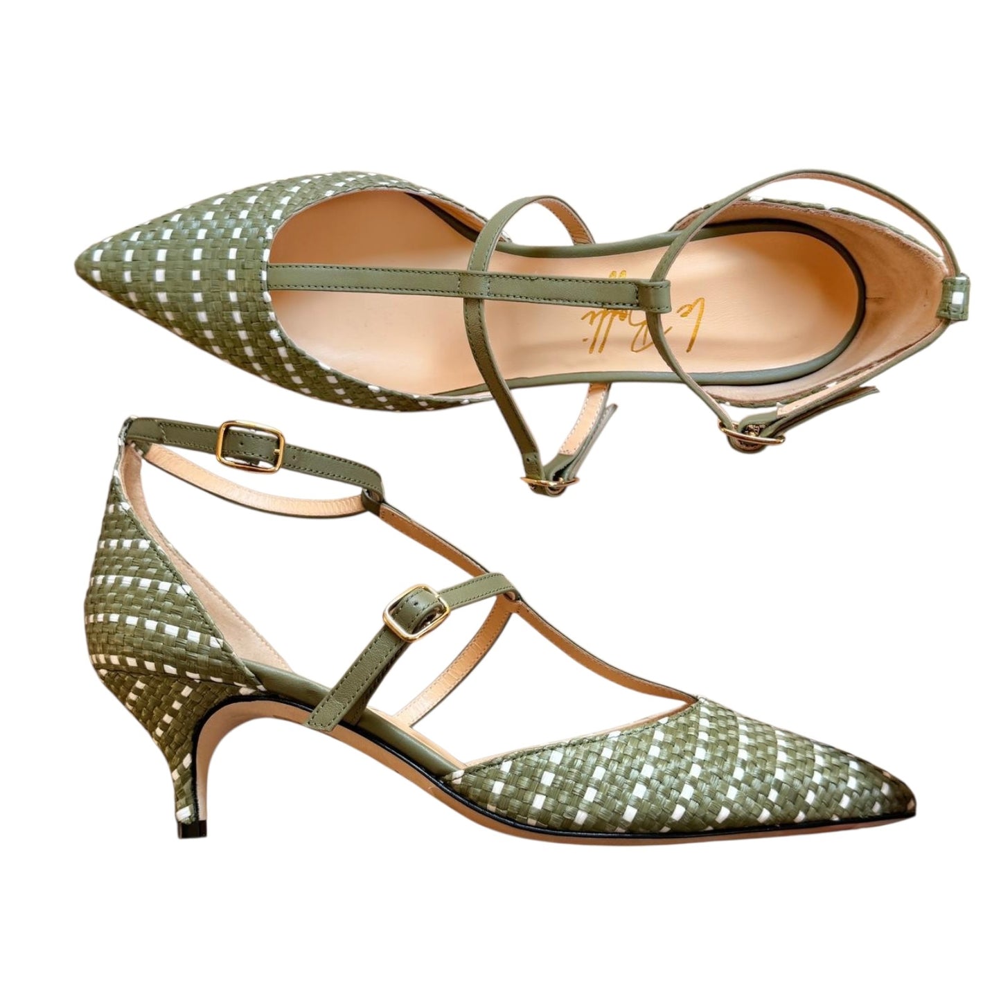 Fiammetta in rafia bianca e verde