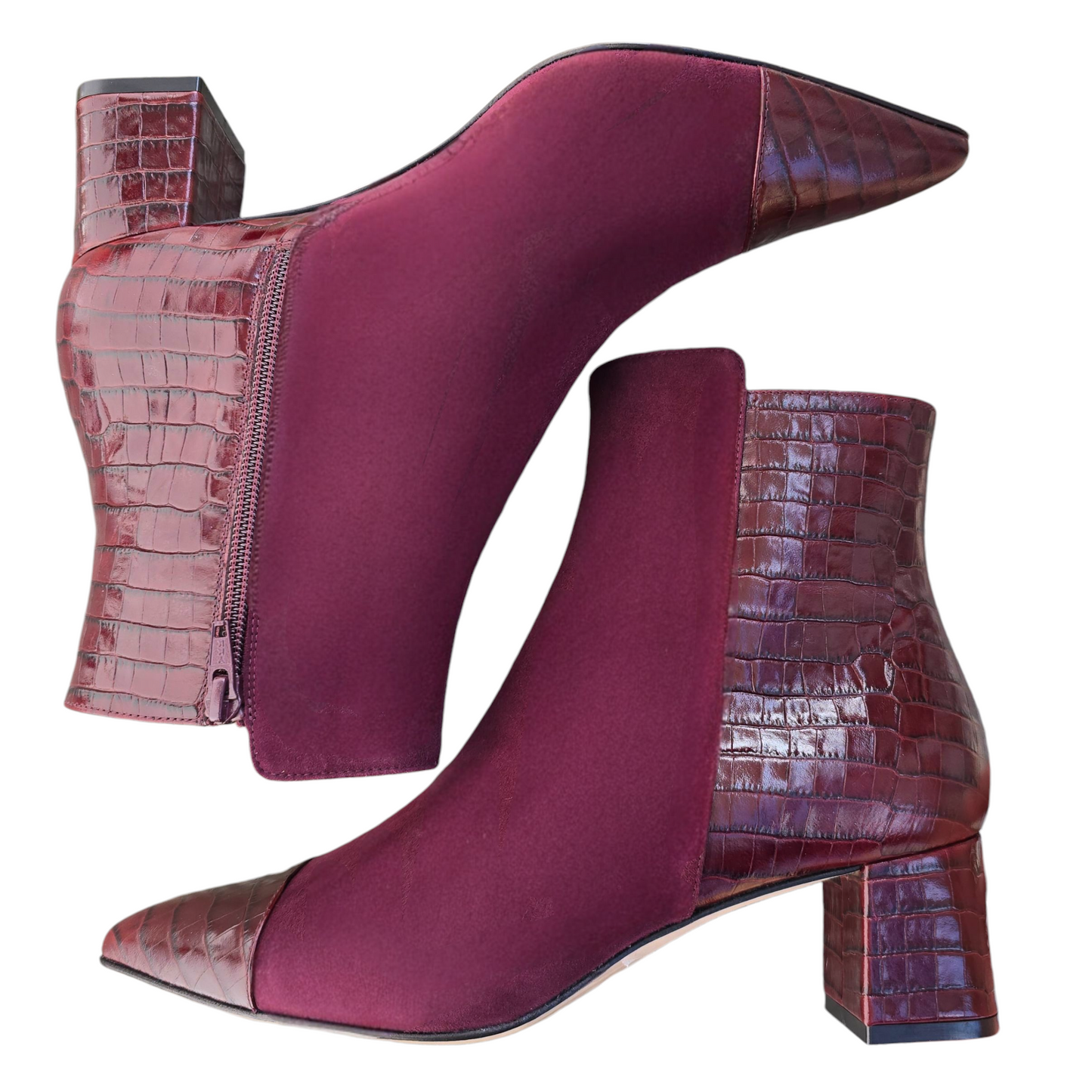 Sibilla 55 in camoscio bordeaux e cocco bordeuax