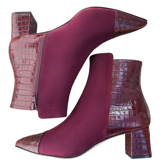 Sibilla 55 in camoscio bordeaux e cocco bordeuax