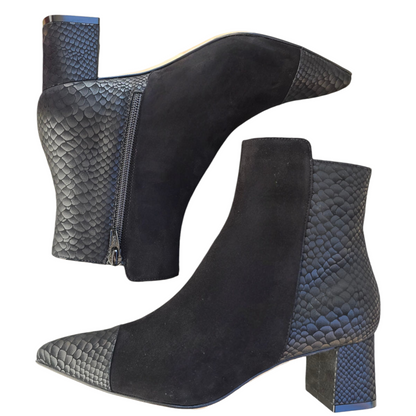 Sibilla 55 in Camoscio e rettile scamosciato nero