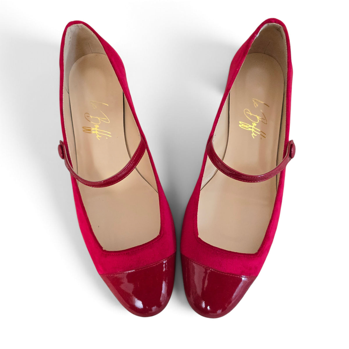 Emma ballerina tonda velluto rosso