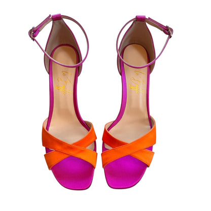 Sandalo Linda fucsia e arancio