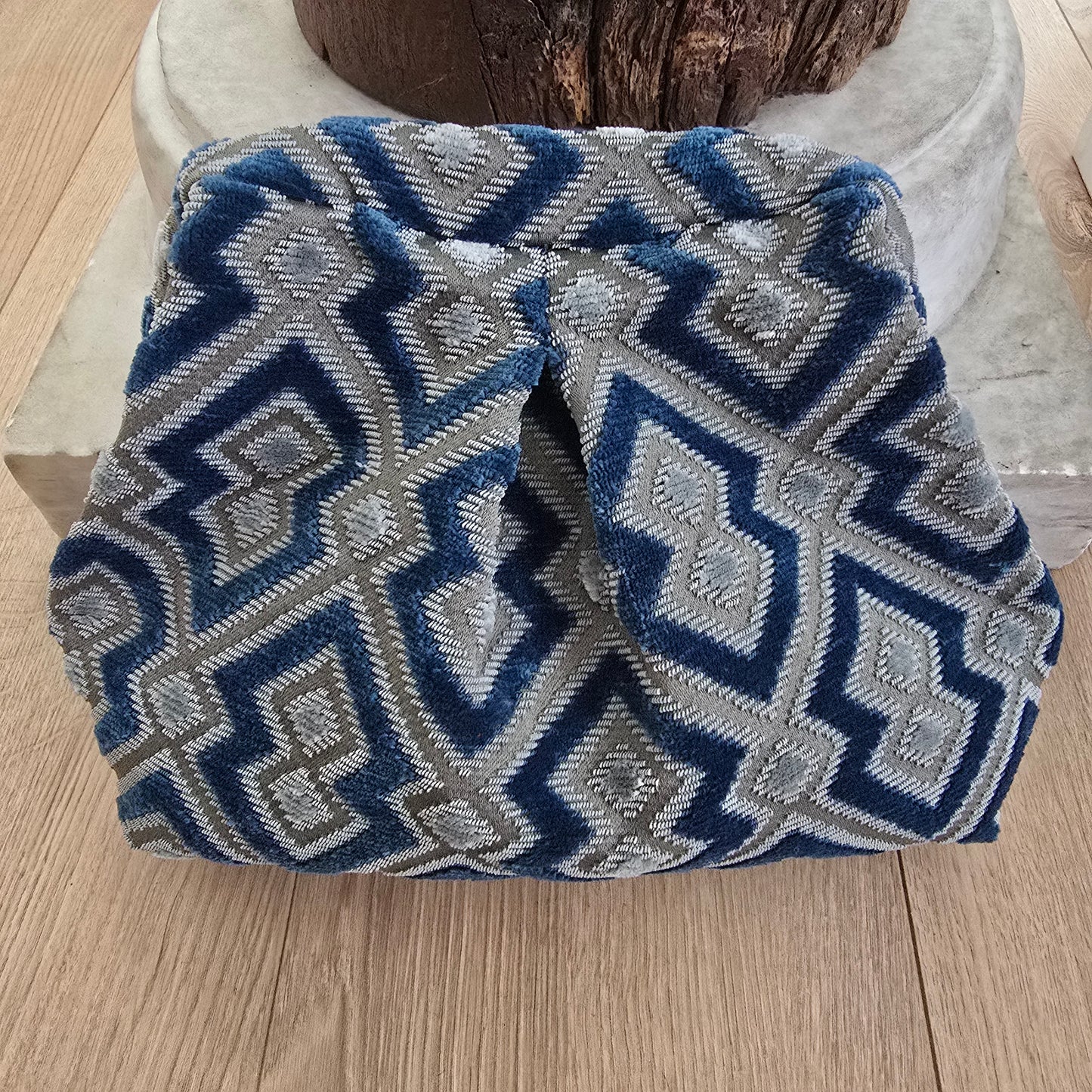 Boffina Bag in Damasco grigio e avio