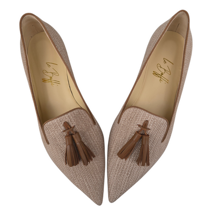 Agata in pelle spigata beige