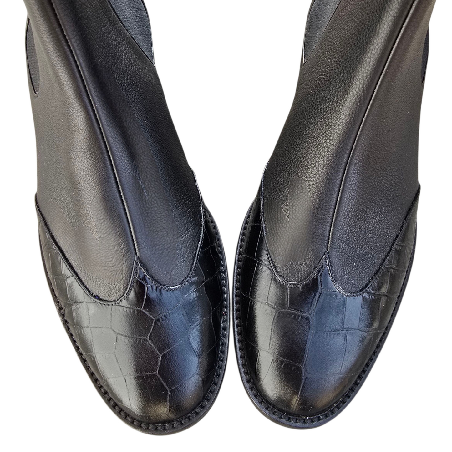 Allegra in pelle nera e cocco nero