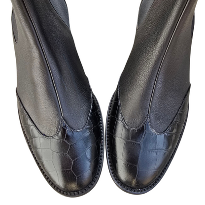 Allegra in pelle nera e cocco nero