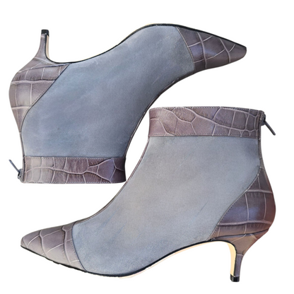 Stella 55 in camoscio grigio e cocco grigio