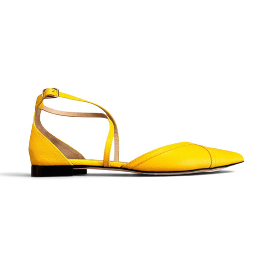 Elisabetta in pelle saffiano gialla