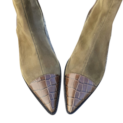 Sibilla in Camoscio oliva e cocco oliva