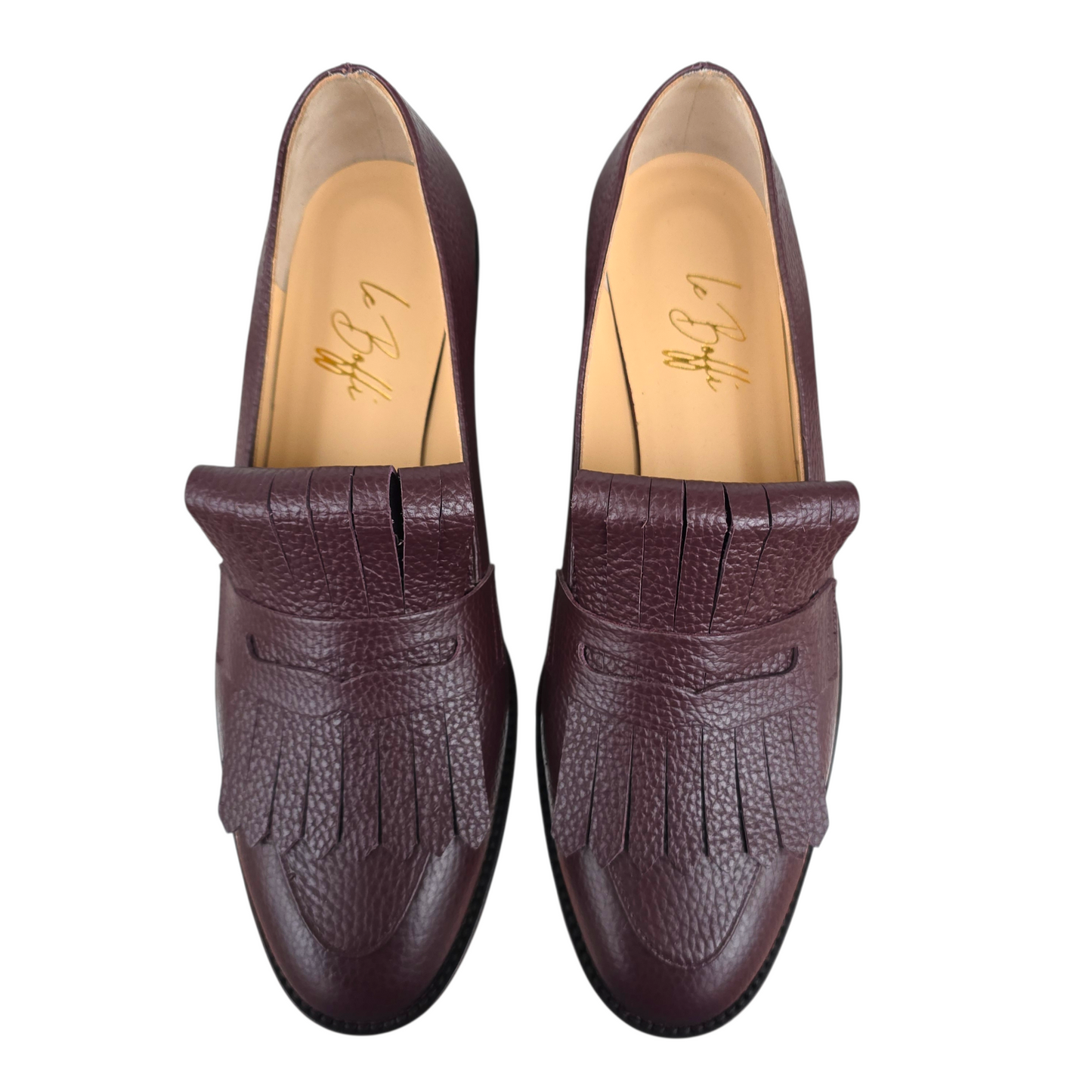 Nina in pelle martellata prugna