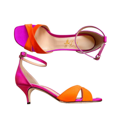 Sandalo Linda fucsia e arancio