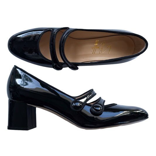 Frida ballerina tonda in vernice nera 55