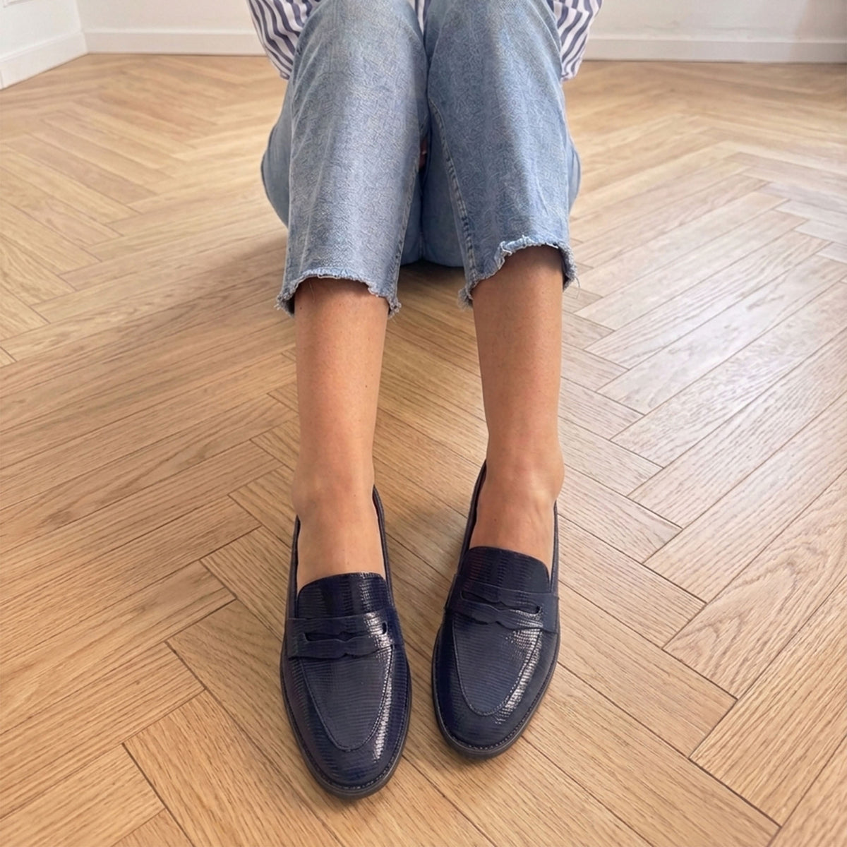 Sofia in pelle blu