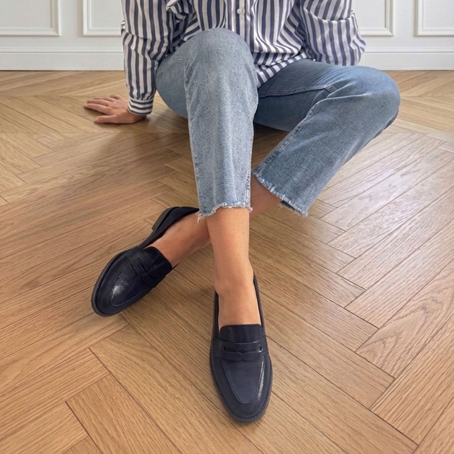 Sofia in pelle blu